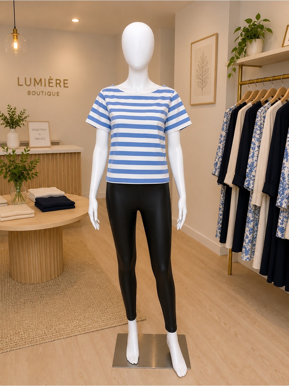 J. Crew Light Blue & White Striped Short Sleeve Tee